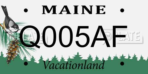 Q005AF Maine License Plate