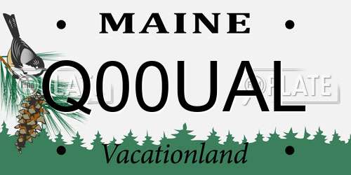 Q00UAL Maine License Plate