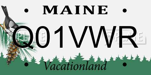 Q01VWR Maine License Plate