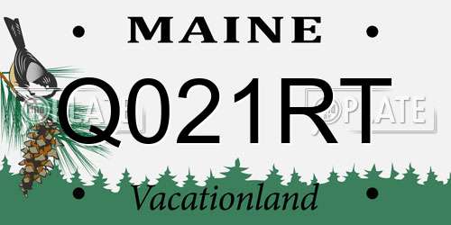 Q021RT Maine License Plate