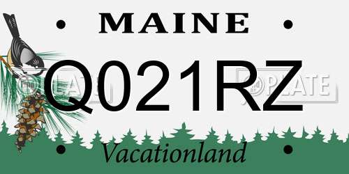 Q021RZ Maine License Plate