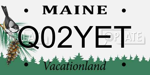 Q02YET Maine License Plate