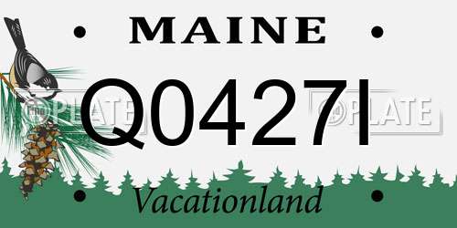 Q0427I Maine License Plate