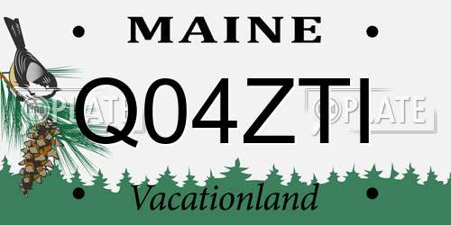 Q04ZTI Maine License Plate