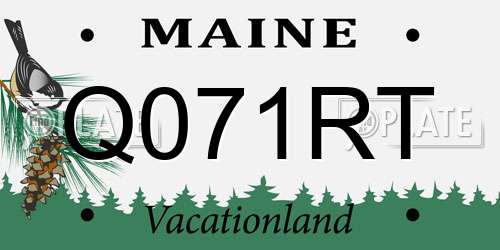 Q071RT Maine License Plate