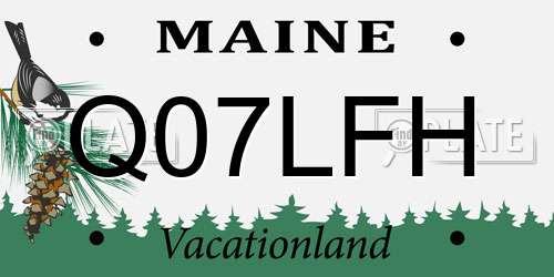 Q07LFH Maine License Plate