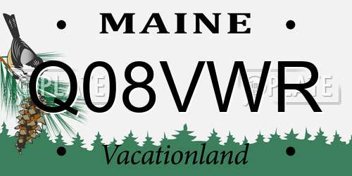 Q08VWR Maine License Plate