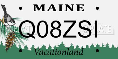 Q08ZSI Maine License Plate