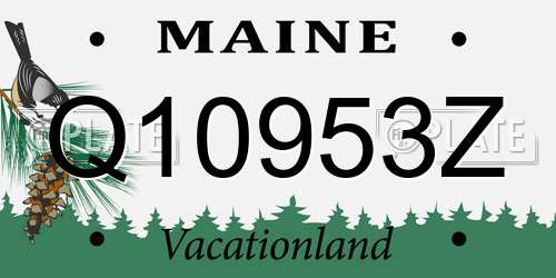 Q10953Z Maine License Plate