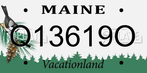 Q13619O Maine License Plate