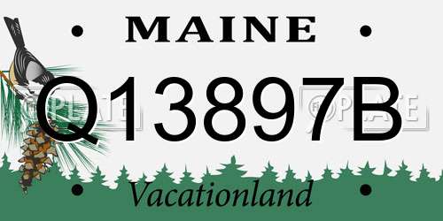 Q13897B Maine License Plate