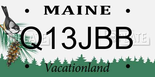 Q13JBB Maine License Plate