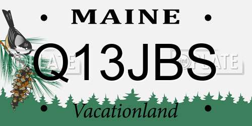 Q13JBS Maine License Plate
