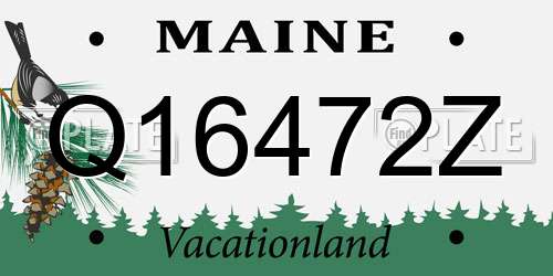 Q16472Z Maine License Plate