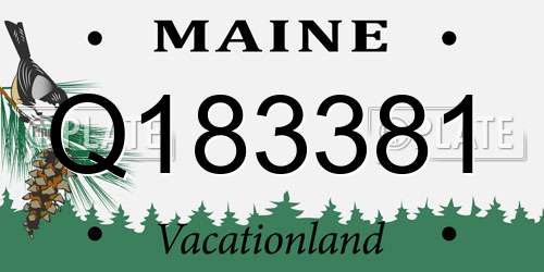 Q183381 Maine License Plate