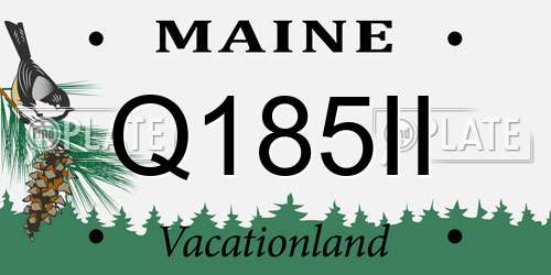 Q185II Maine License Plate