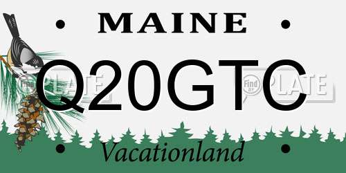 Q20GTC Maine License Plate