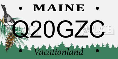 Q20GZC Maine License Plate