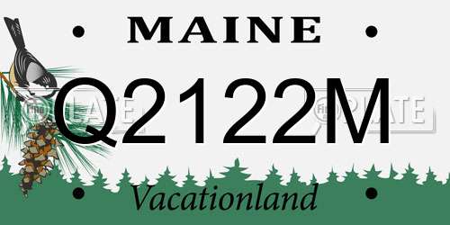 Q2122M Maine License Plate