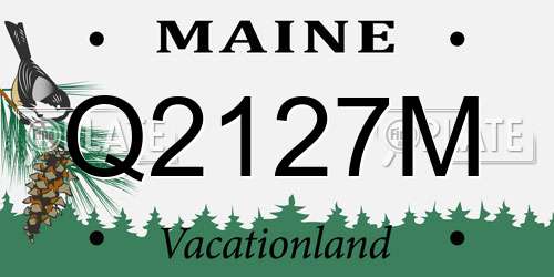Q2127M Maine License Plate