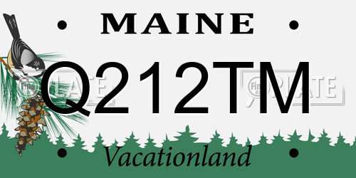 Q212TM Maine License Plate