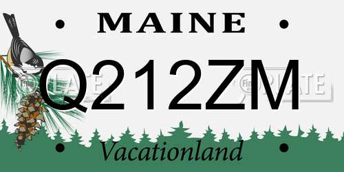 Q212ZM Maine License Plate