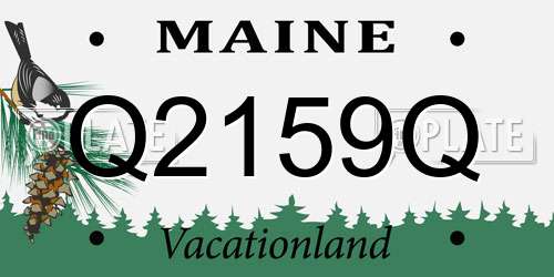 Q2159Q Maine License Plate