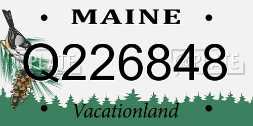 Q226848 Maine License Plate