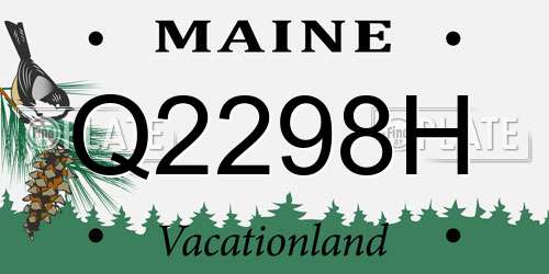 Q2298H Maine License Plate