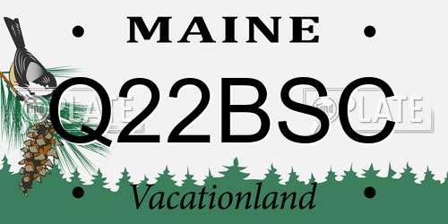 Q22BSC Maine License Plate