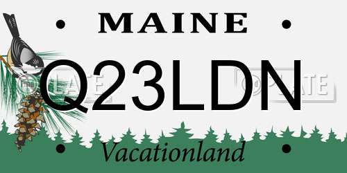 Q23LDN Maine License Plate