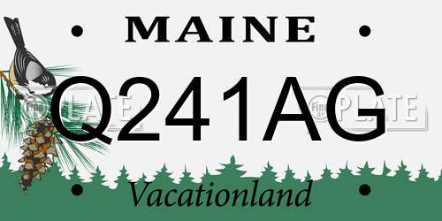 Q241AG Maine License Plate