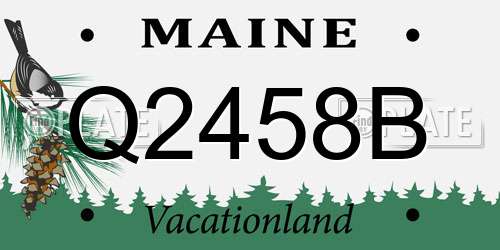 Q2458B Maine License Plate