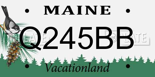 Q245BB Maine License Plate