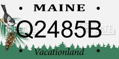 Q2485B Maine License Plate
