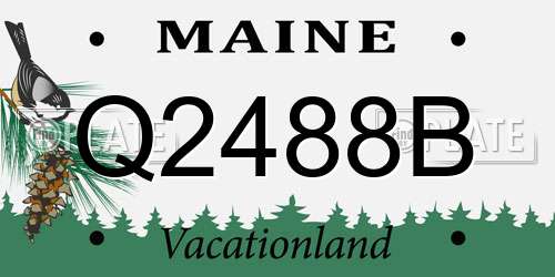 Q2488B Maine License Plate