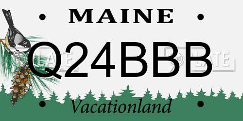 Q24BBB Maine License Plate