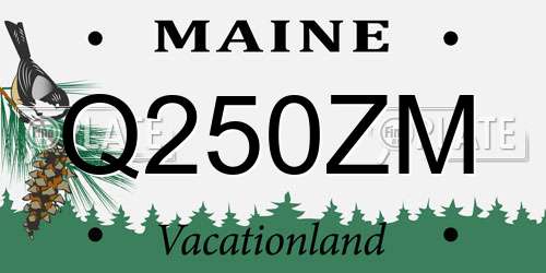Q250ZM Maine License Plate
