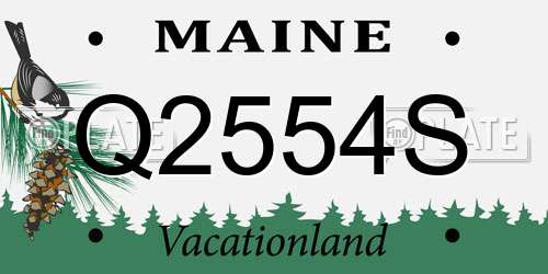 Q2554S Maine License Plate