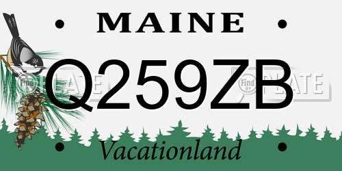 Q259ZB Maine License Plate