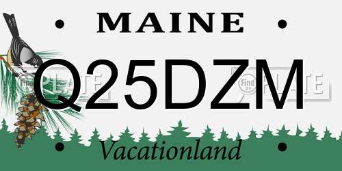 Q25DZM Maine License Plate