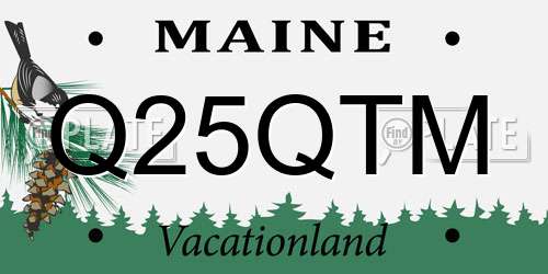 Q25QTM Maine License Plate