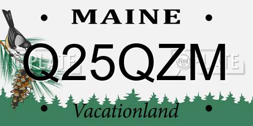Q25QZM Maine License Plate