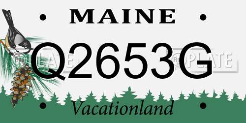Q2653G Maine License Plate
