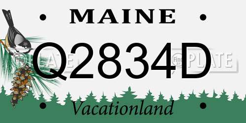 Q2834D Maine License Plate