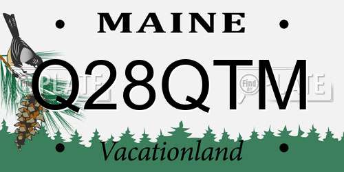 Q28QTM Maine License Plate