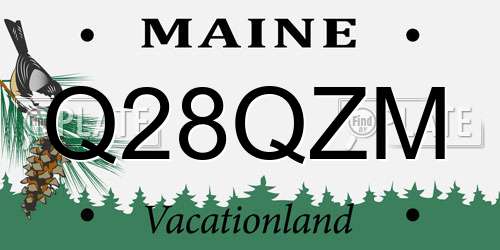 Q28QZM Maine License Plate