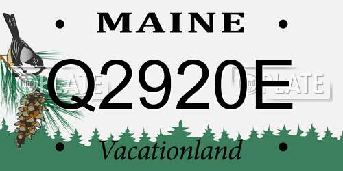Q2920E Maine License Plate