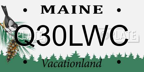 Q30LWC Maine License Plate