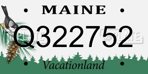 Q322752 Maine License Plate
